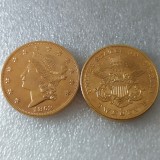 USA Liberty Head TWENTY DOLLARS 1852 P/O/S  No Motto Gold Plated Copy Coin