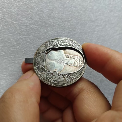 Mechanism Movable Coin Hobo Nickel Morgan Dollar Roman Booteen Amazing Art Creative Gift
