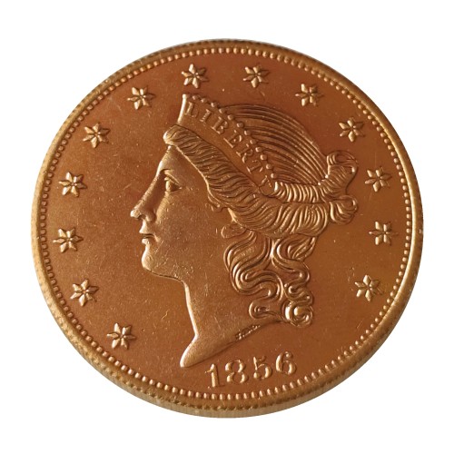 USA Liberty Head TWENTY DOLLARS 1856 P/O/S  No Motto Gold Plated Copy Coin