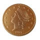 USA Liberty Head TWENTY DOLLARS 1857 P/O/S  No Motto Gold Plated Copy Coin