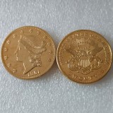 USA Liberty Head TWENTY DOLLARS 1851 P/O  No Motto Gold Plated Copy Coin