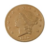 USA Liberty Head TWENTY DOLLARS 1850 P/O  No Motto Gold Plated Copy Coin