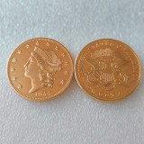 USA Liberty Head TWENTY DOLLARS 1855 P/O/S  No Motto Gold Plated Copy Coin