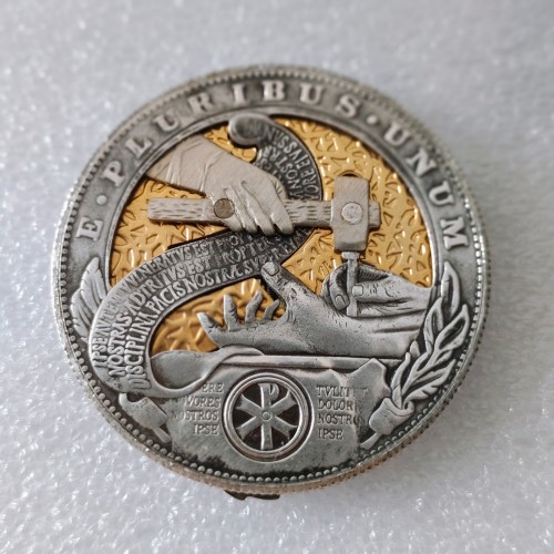 Handmade Movable Mechanism Hobo Nickel Coin The Savior`s Hand Roman Booteen Art Collectible Creative Gift