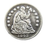 90% Silver USA 1842P/O Liberty Seated Half Dime Stars on Obverse Copy Coins