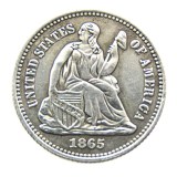 90% Silver USA 1865P/S(Mintmark Below) Liberty Seated Half Dime Legend Obverse Copy Coins