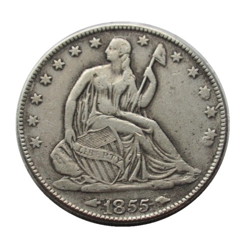 90% Silver USA 1855 Seated Liberty Half Dollar  Copy Coin
