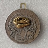 Copy Handmade Movable Mechanism Hobo Nickel Coin Golden / Silver Dinosaur Head Roman Booteen Art Collectible Creative Gift