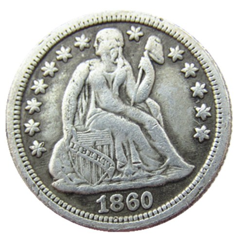 90% Silver US 1860 P/S Liberty Seated Dime Copy Coin