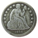90% Silver US 1838 P/S Liberty Seated Dime Copy Coin