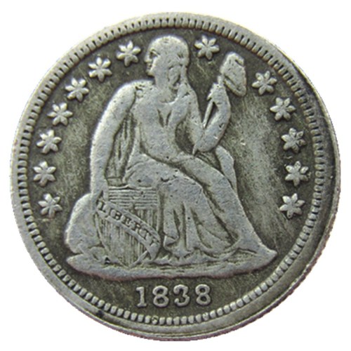 90% Silver US 1838 P/S Liberty Seated Dime Copy Coin