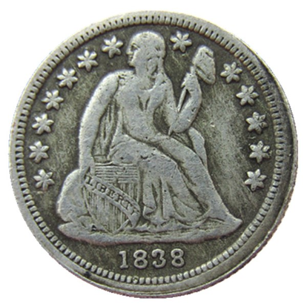 90% Silver US 1838 P/S Liberty Seated Dime Copy Coin