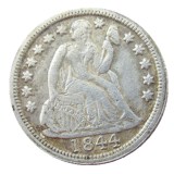 90% Silver US 1844 P/S Liberty Seated Dime Copy Coin