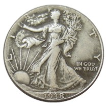 90% Silver US 1938 -P/D Walking Liberty Half Dollar Copy Coins