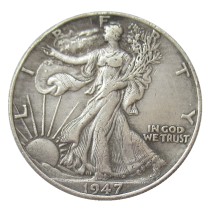 90% Silver US 1947 -P/D Walking Liberty Half Dollar Copy Coins
