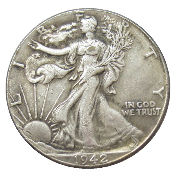 Copy 90% Silver US 1942 -P/D/S Walking Liberty Half Dollar Copy Coins