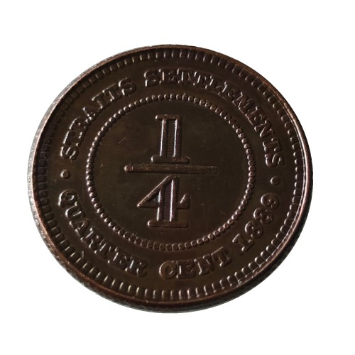 Malaysia 1/4 Cent 1889 Copper Copy Coins 18mm