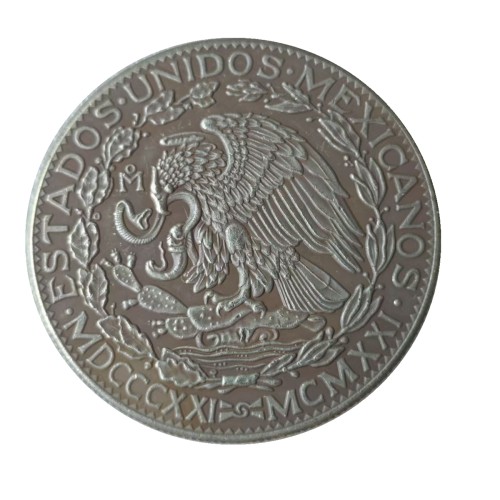 Mexico 2 Pesos 1921 Silver Plated rarely Copy Coin 39MM