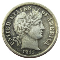 90% Silver US 1911 P/S Barber Dime Copy Coin