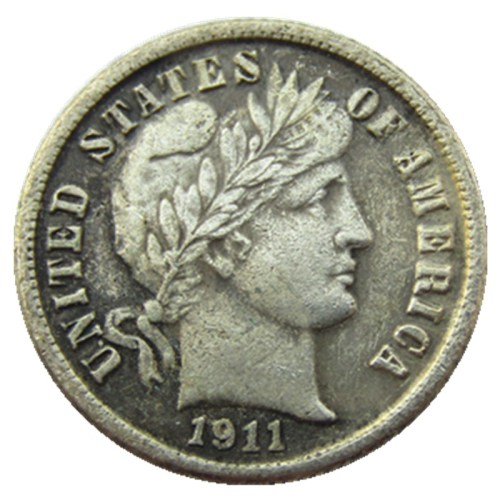 90% Silver US 1911 P/S Barber Dime Copy Coin
