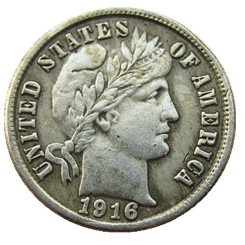 90% Silver US 1916 P/S Barber Dime  Copy Coin