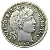 90% Silver US 1902 P/S/O Barber Dime  Copy Coin
