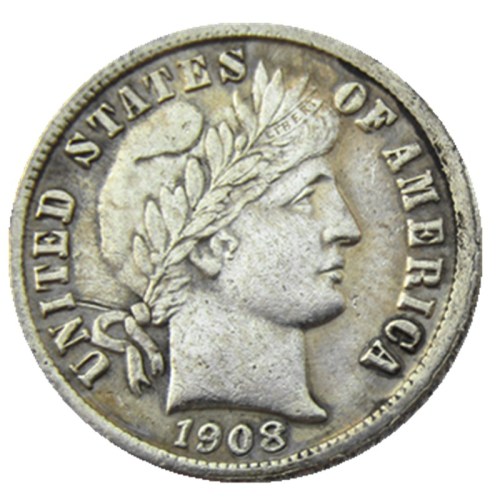 90% Silver US 1908 P/S/O Barber Dime Copy Coin