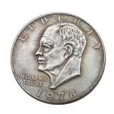 US 1 Dollar Eisenhower Dollar 1971-1978 Silver Plated Copy Coin 38MM