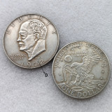 US 1 Dollar Eisenhower Dollar 1971-1978 Silver Plated Copy Coin 38MM