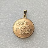 P(26)Coin Pendant United Kingdom 1 Sovereign 1911 Gold Plated Copy Coin(22.5mm)
