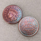 US 1 Cent 1863 Civil War Merchant Token Copper Copy Decorate Coin