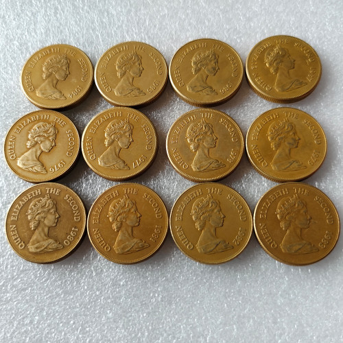 Chinese Zodiac & Queen Elizabeth II Replica Set for Home Decor and Gifts Copy Coin Brass 29mm
