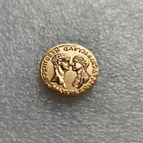 G(117 )Ancient Greek Gold Plated Copy Coin Irregular about 18mm