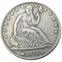 90% Silver  US 1873 P/CC Liberty Seated Half Dollar Copy Coins
