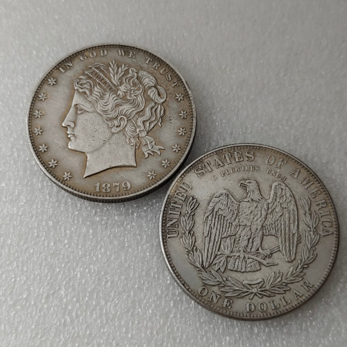 USA Patterns 1879 $1 J - 1605  Dollar Silver Plated Copy Coin
