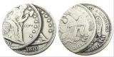 US 1870CC Seated Liberty Dollar Two Faces Error Silver Plated Copy Coin