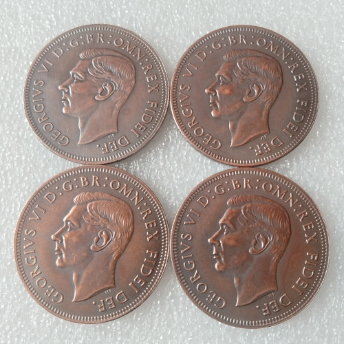 1949 ,1950，1951，1952 United Kingdom 1 Penny - George VI Copper Copy Coins