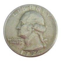 US Coins 1954S Washington Quarter Dollar Silver Plated Copy Coin
