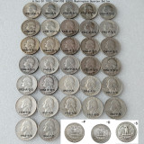 US A Set Of 1932-1964 PDS 83PCS Washington Quarter Dollar Silver Plated Copy Coins