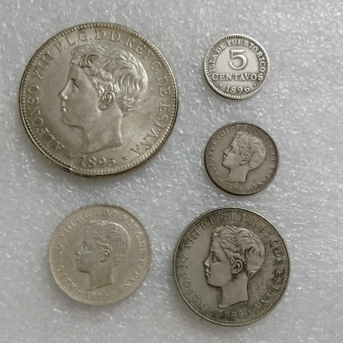 Puerto Rico Mixed Combination 5-6 PCS Silver Plated Copy Coins