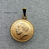 P(26 )Coin Pendant Thickness 1.5mm United Kingdom 1 Sovereign 1911 Gold Plated Copy Coin