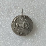 P(40)  Greek Ancient Silver Plated Coin Pendant G56