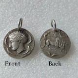 P(40)  Greek Ancient Silver Plated Coin Pendant G56