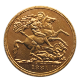 Copy United Kingdom 1872-1877 1879-1887 M/S 1 Sovereign - Victoria Diameter 22mm Gold Plated Copy Coins
