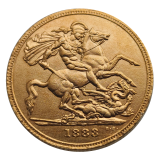 Copy United Kingdom 1872-1877 1879-1887 M/S 1 Sovereign - Victoria Diameter 22mm Gold Plated Copy Coins