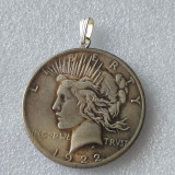 P(20)Coin Pendant US 1922 Peace Dollar Necklace Gold Plated  / Silver Plated Coin Fashion Jewelry