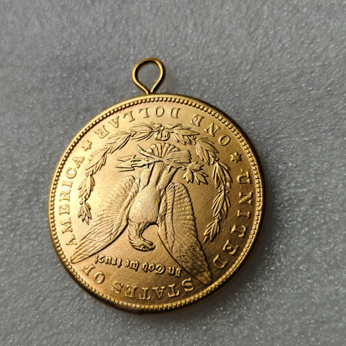 P(17)Coin Pendant Morgan Dollar 1899 Necklace Gold Plated Coin Fashion Jewelry