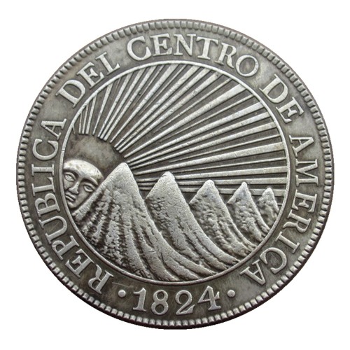 Central America 8R 1824-1842 Silver Plated Copy Coin