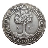 Central America 8R 1824-1842 Silver Plated Copy Coin