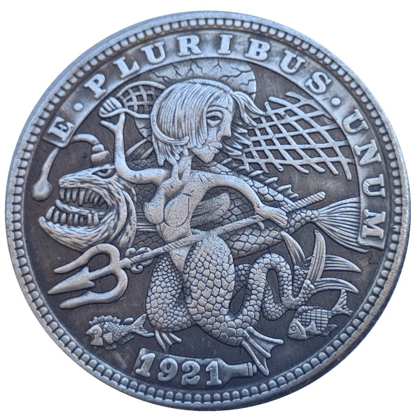 HB(356) US Morgan 1921  Hobo Silver Plated Dollar Copy Coin